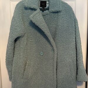 Topshop Soft Blue Teddy Jacket